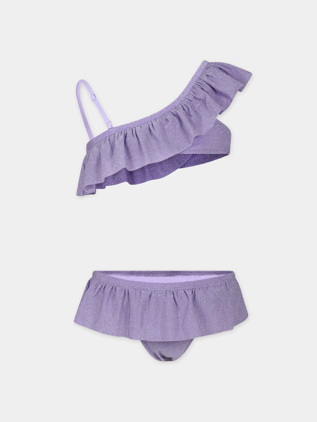 Purple bikini for girl with lurex